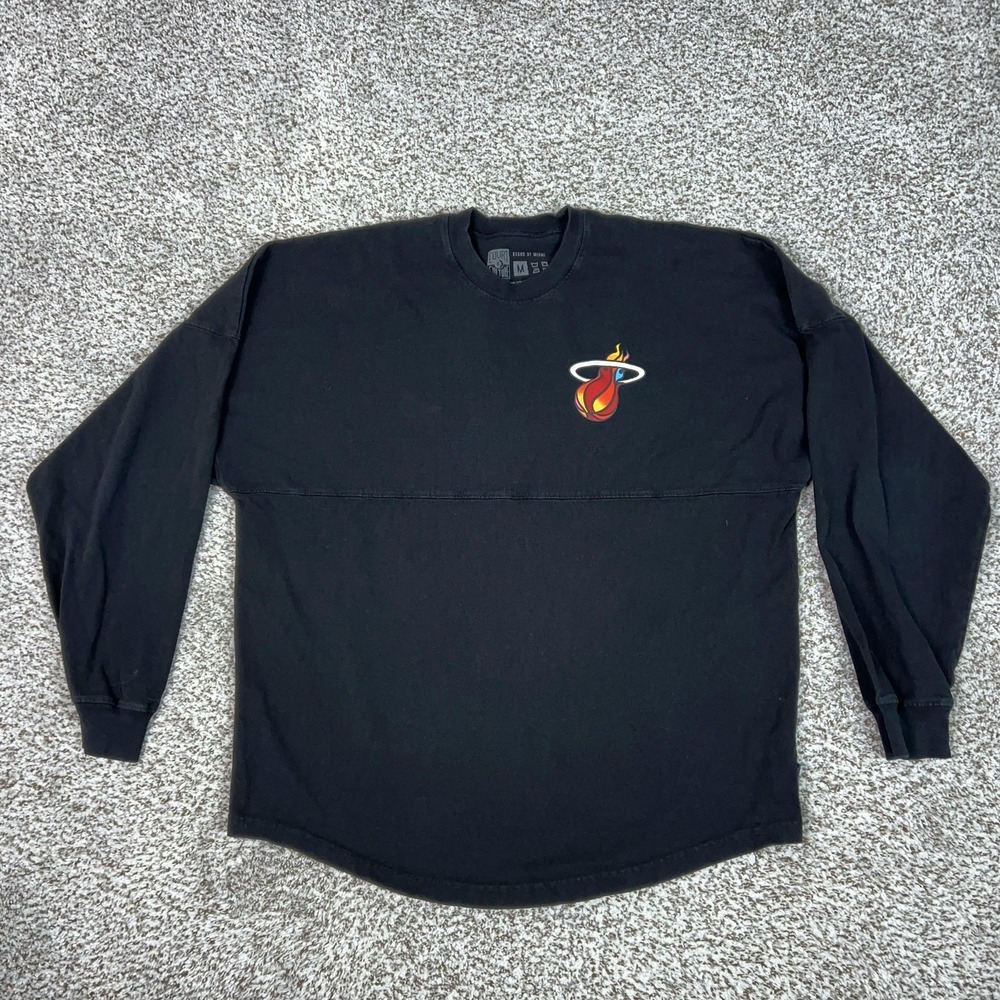 Court Culture Miami Shirt Mens Medium Black Long Sleeve Basketball Spirit Jersey
